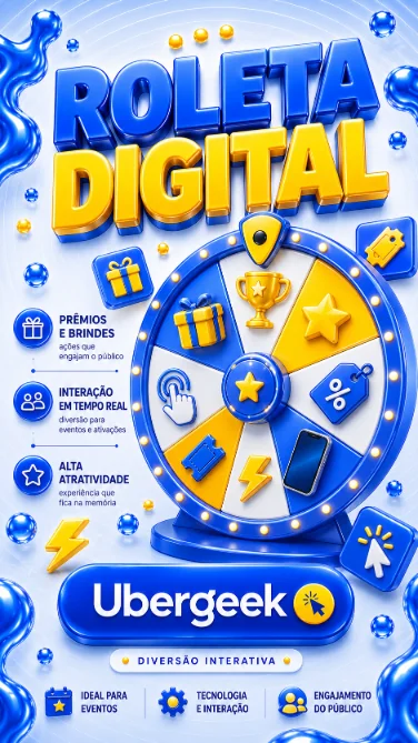 Roleta Digital de Prêmios personalizado para eventos