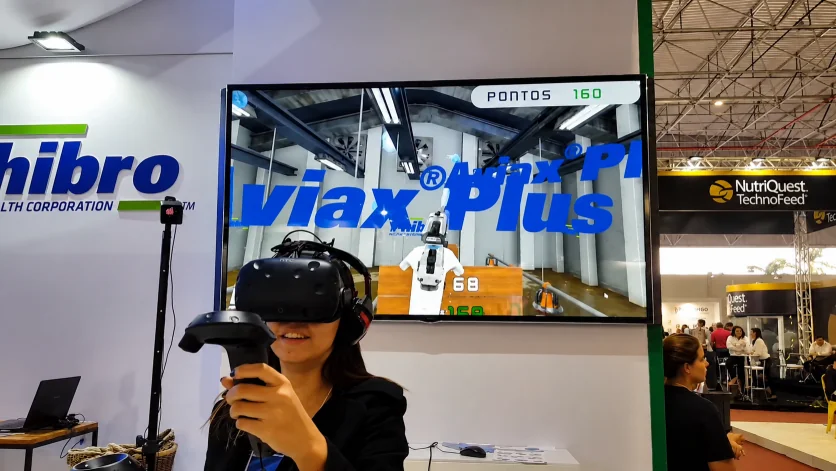 Ação com realidade virtual em evento corporativo